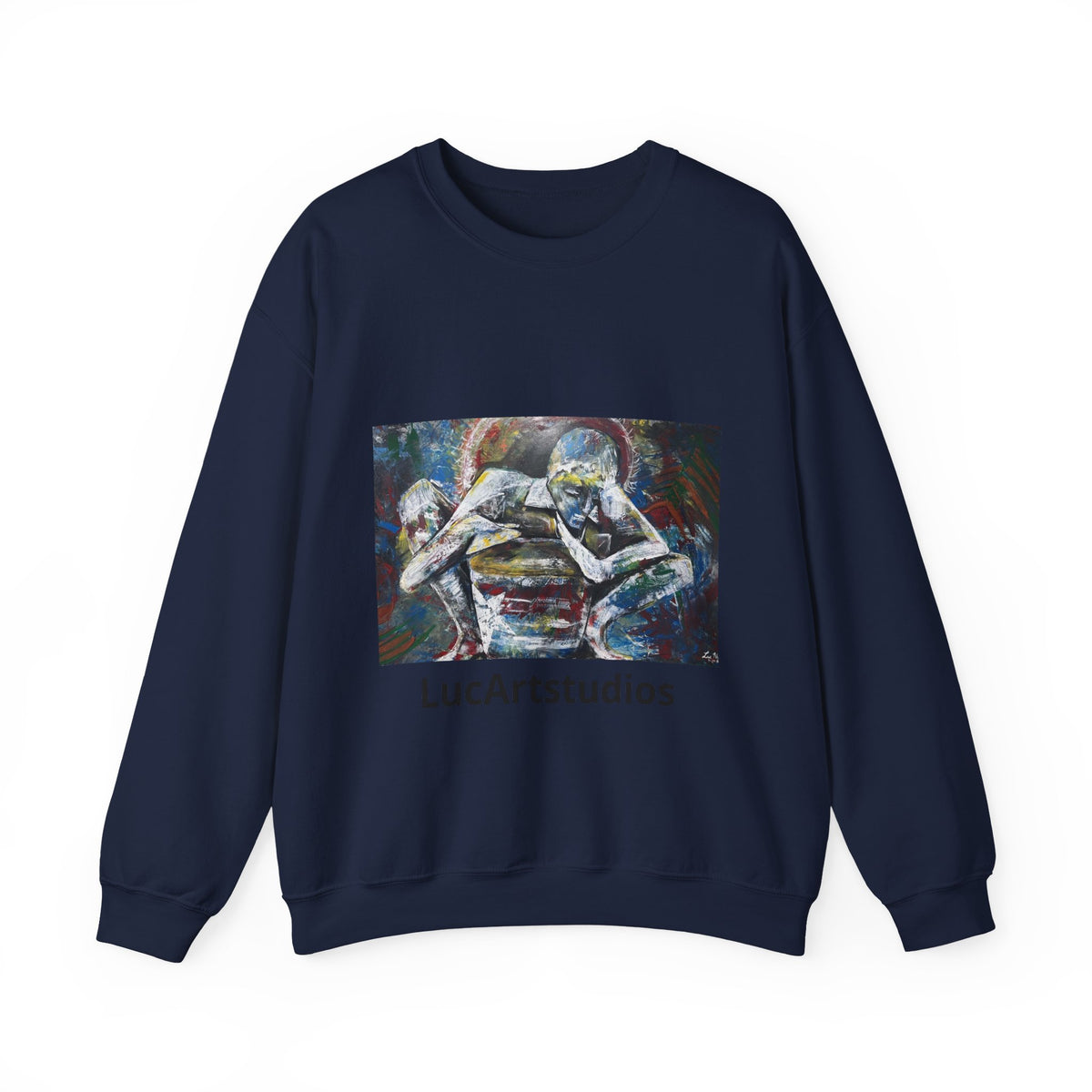 Artistic Figurative Crewneck Sweatshirt — "LucArtstudios" Graphic