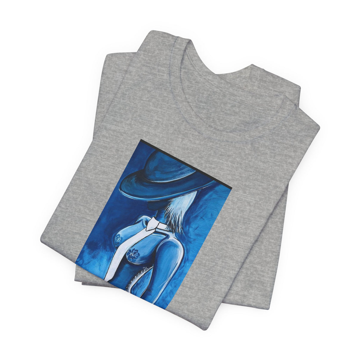 Blue Muse Art Tee — LUCARTstudios Woman in Hat Graphic T-Shirt