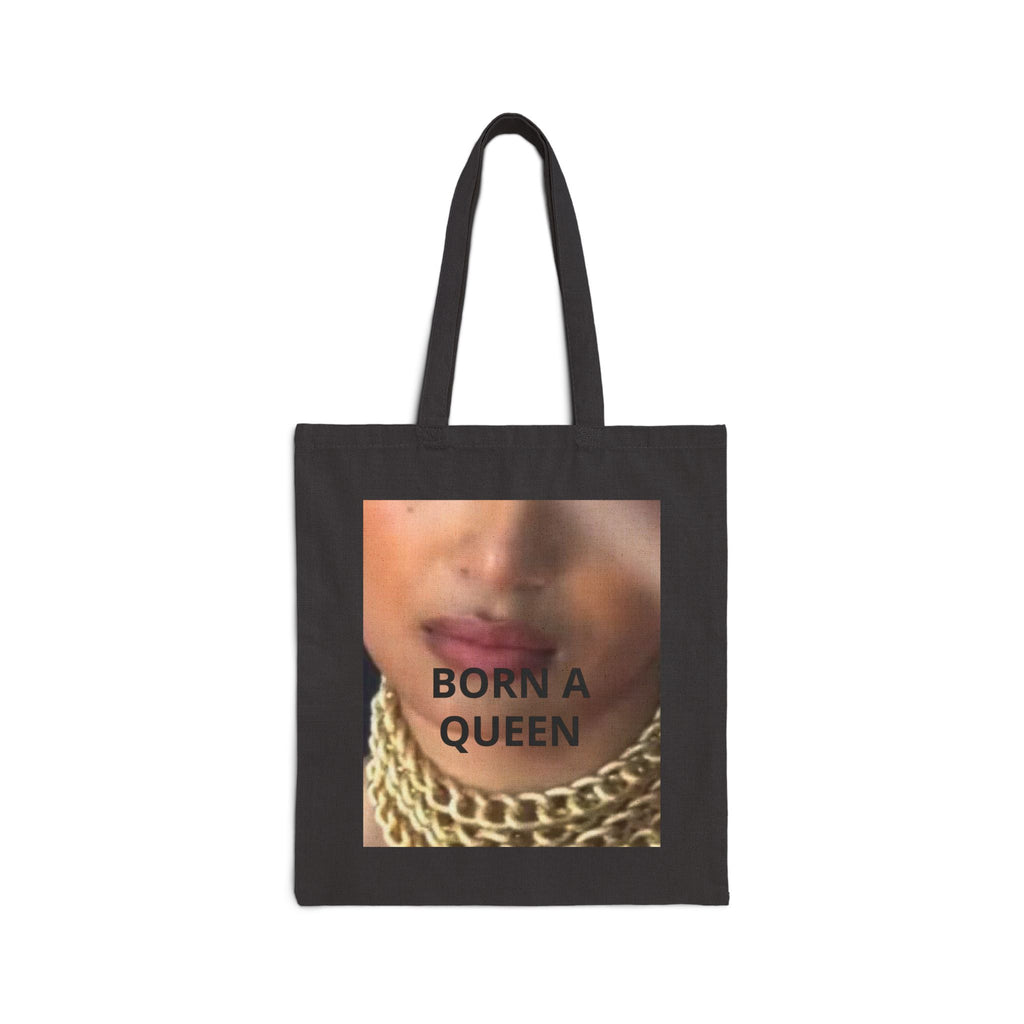 Tote Bag — "Born a Queen" Fashion Portrait Canvas Tote