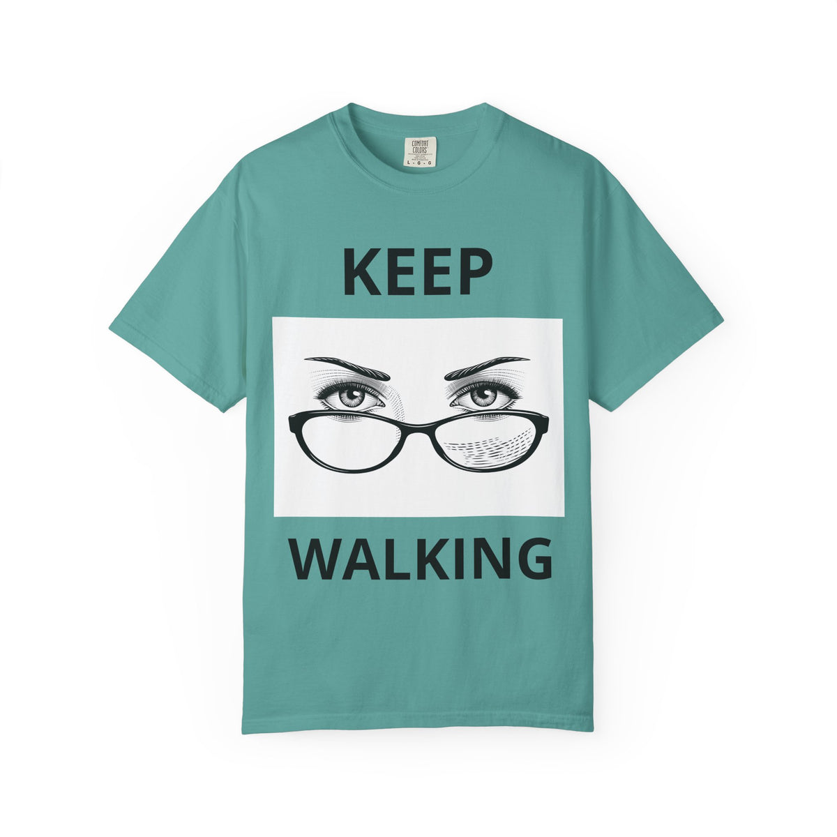 Keep Walking T-Shirt — Bold Eye & Glasses Graphic Tee