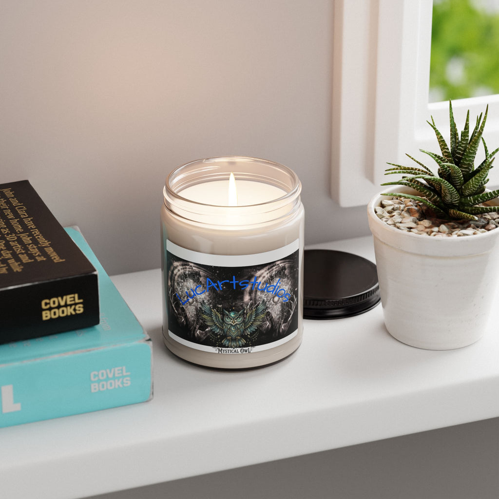 Mystical Owl Scented Soy Candle — 9oz Jar, Mystical Forest Vibe for Relaxation & Gifts