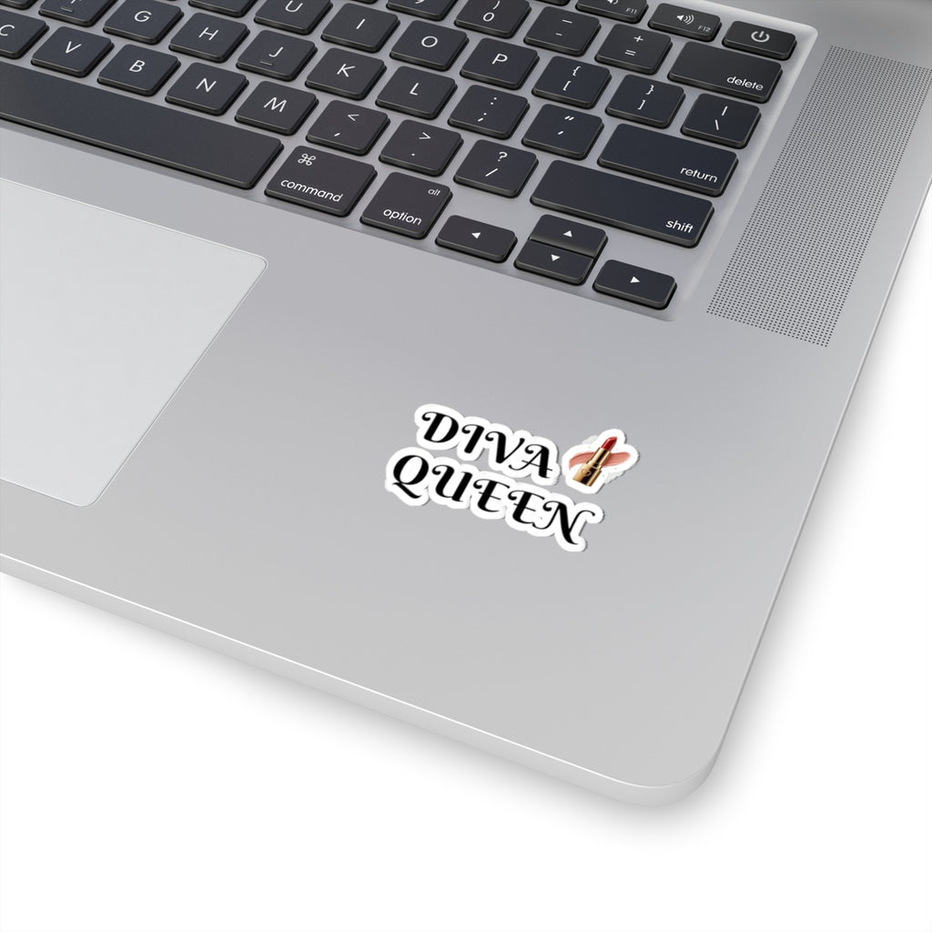 Diva Queen Kiss-Cut Sticker – Lipstick Graphic Sticker for Laptops & Makeup Lovers