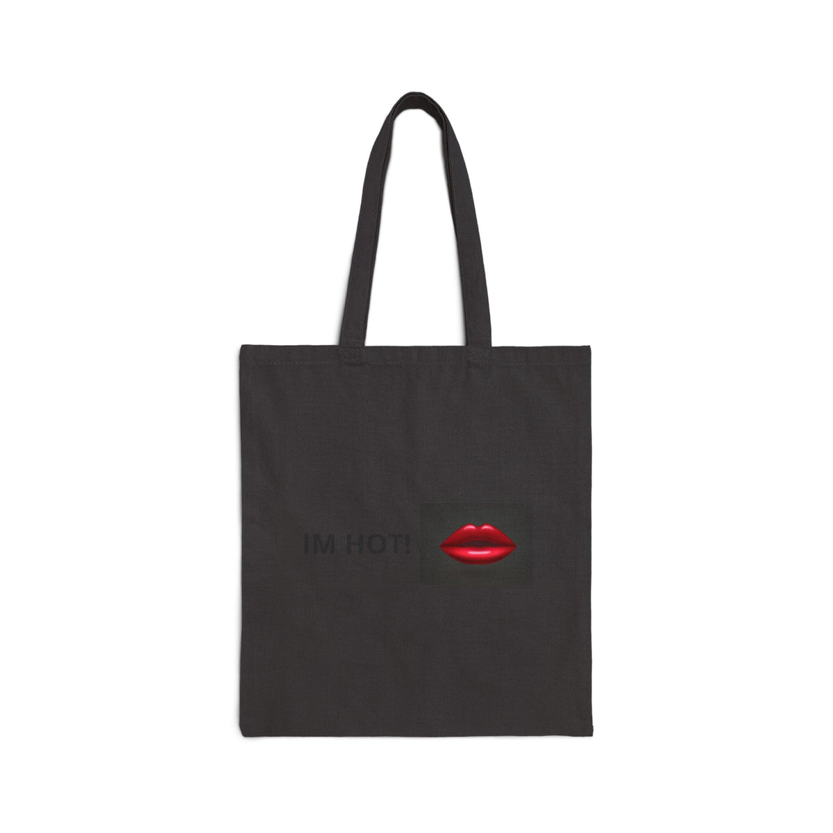 Cotton Tote Bag — "I'M HOT!" Red Lips Graphic Canvas Shopper