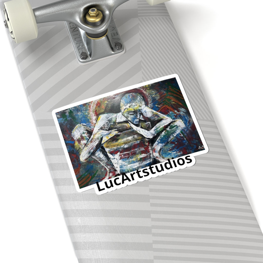 Abstract Embrace Art Sticker — LucArtstudios Kiss-Cut Sticker