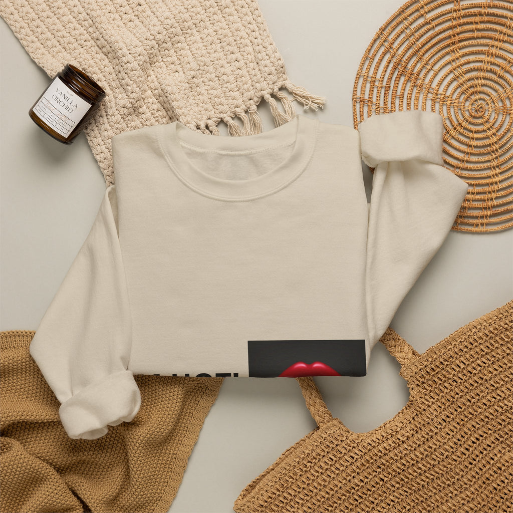 IM HOT! Lip Graphic Sweatshirt — Bold Red Lips Crewneck