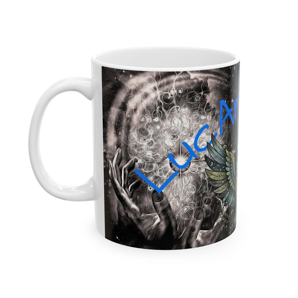 Mystical Owl Ceramic Mug — Spiritual Night Sky Coffee Cup (11oz & 15oz)