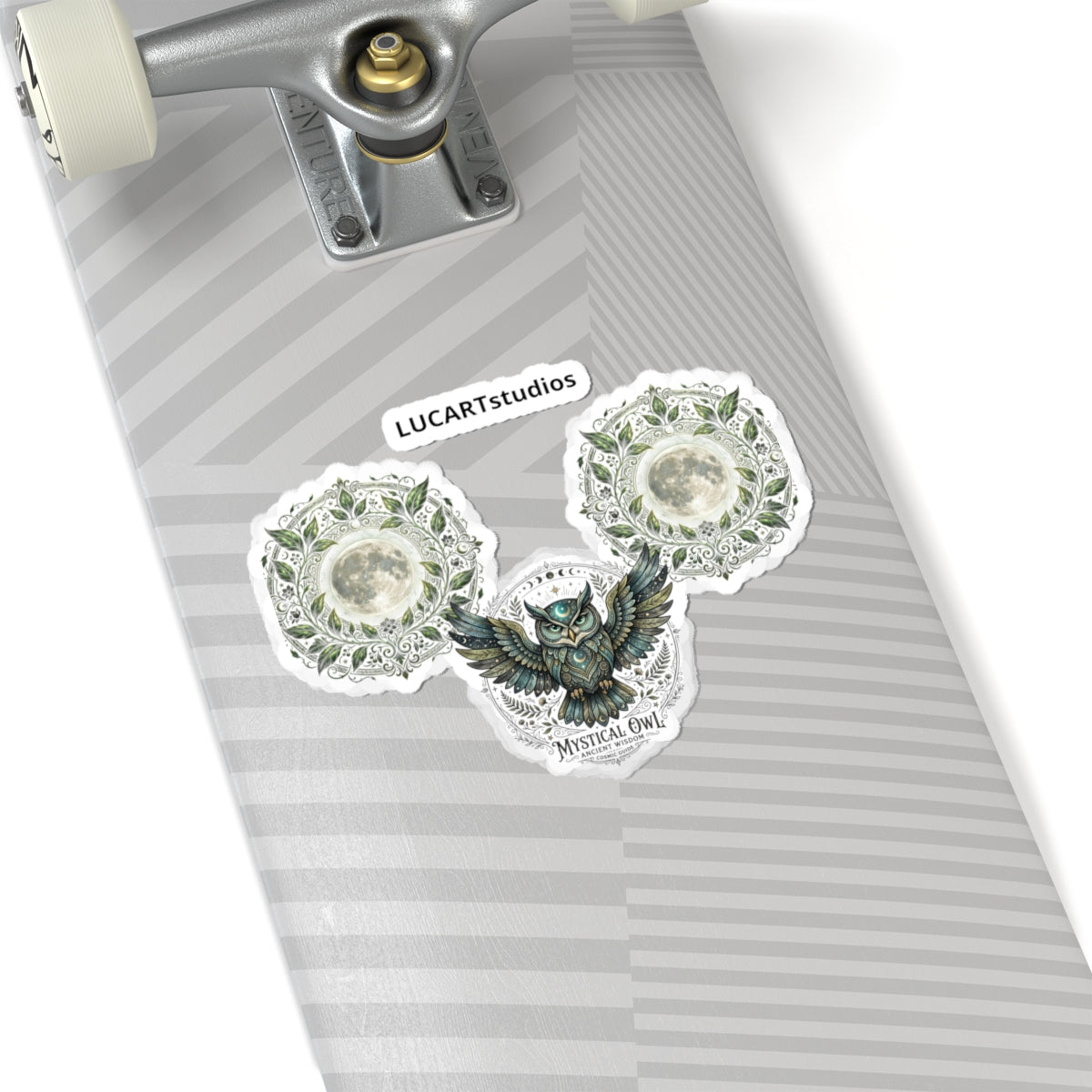 Mystical Owl Kiss-Cut Sticker Pack — Moon Mandala & Owl Decals