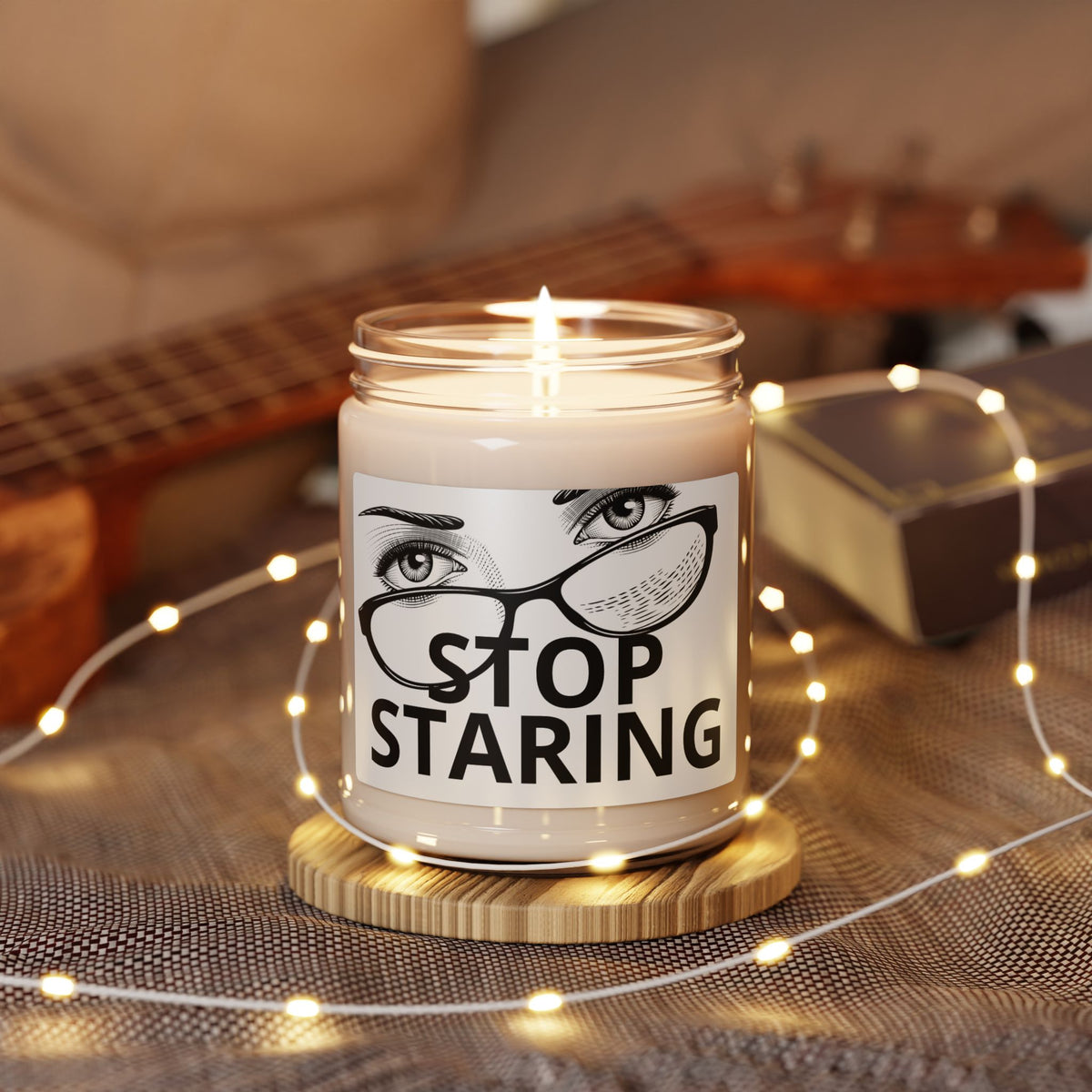 Stop Staring Soy Candle — 9oz Scented Jar Candle with Bold Eye Graphic