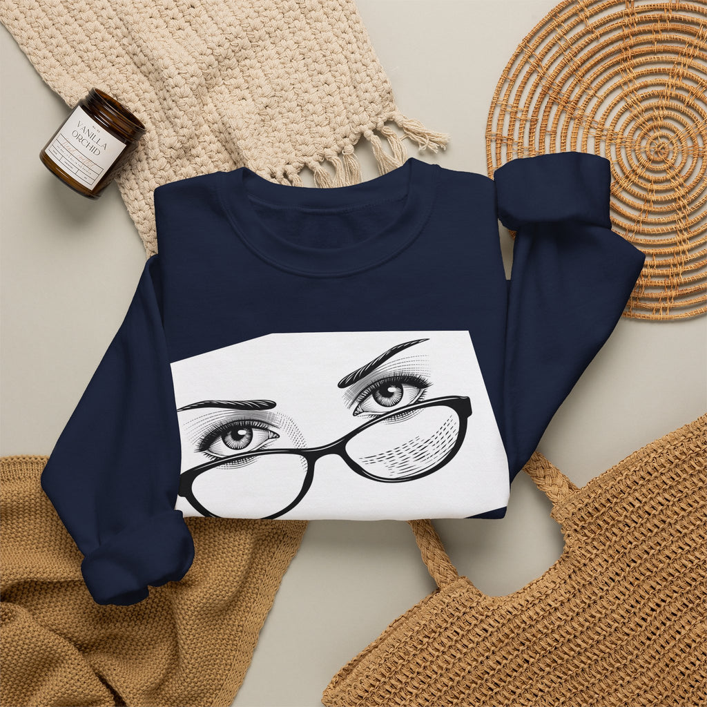 Crewneck Sweatshirt — ‘Stop Staring’ Eyeglasses Graphic