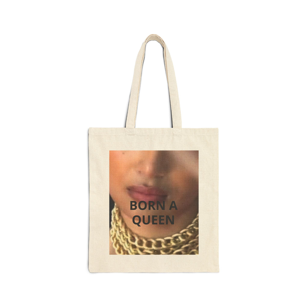 Tote Bag — "Born a Queen" Fashion Portrait Canvas Tote
