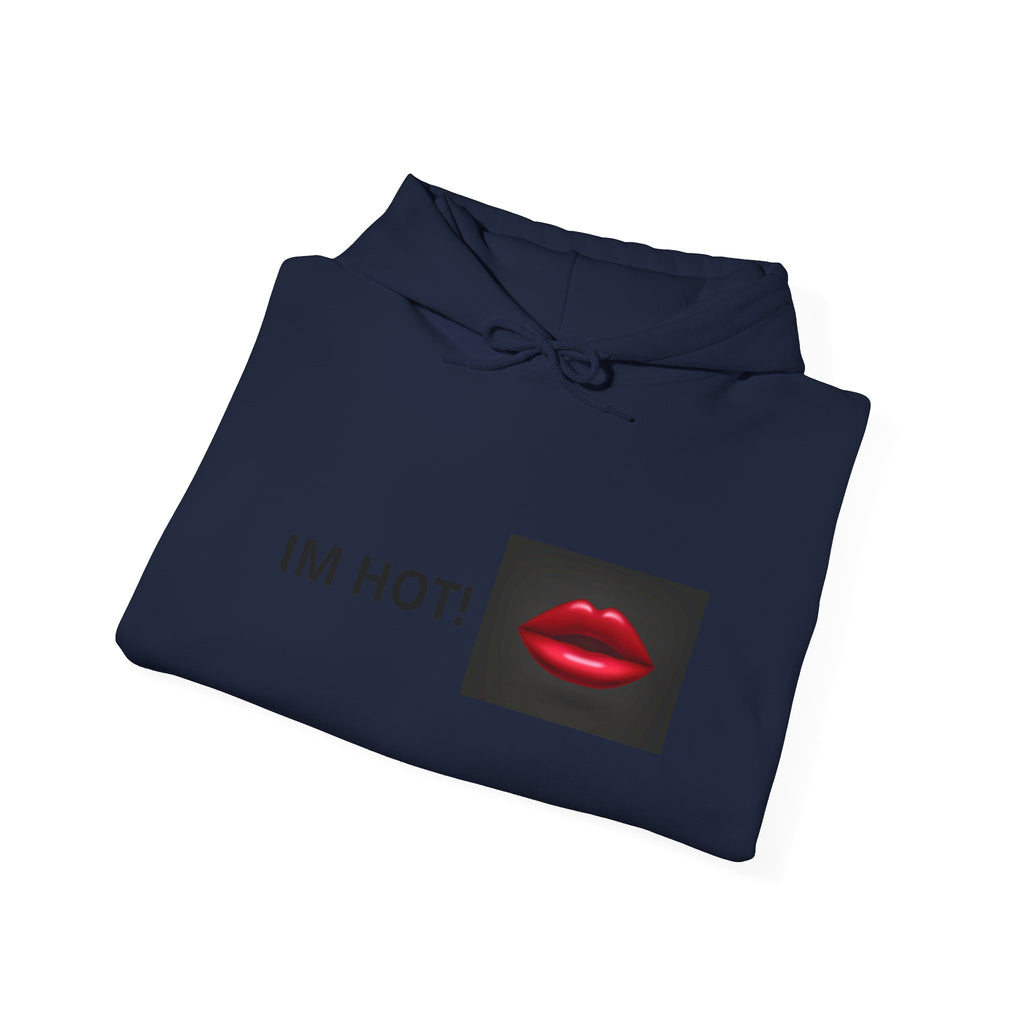 IM HOT! Red Lip Graphic Hoodie — Trendy Statement Pullover