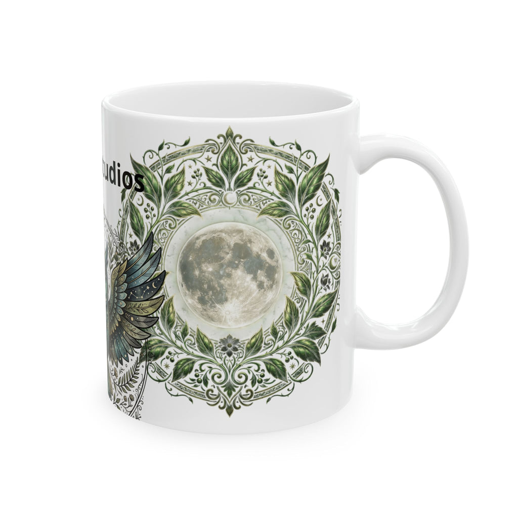 Mystic Owl Ceramic Mug — Boho Mandala Woodland Coffee Cup (11oz/15oz)