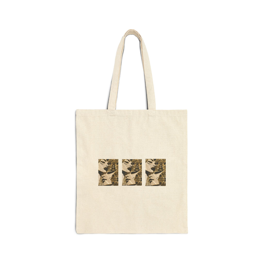 Vintage Floral Triptych Canvas Tote Bag