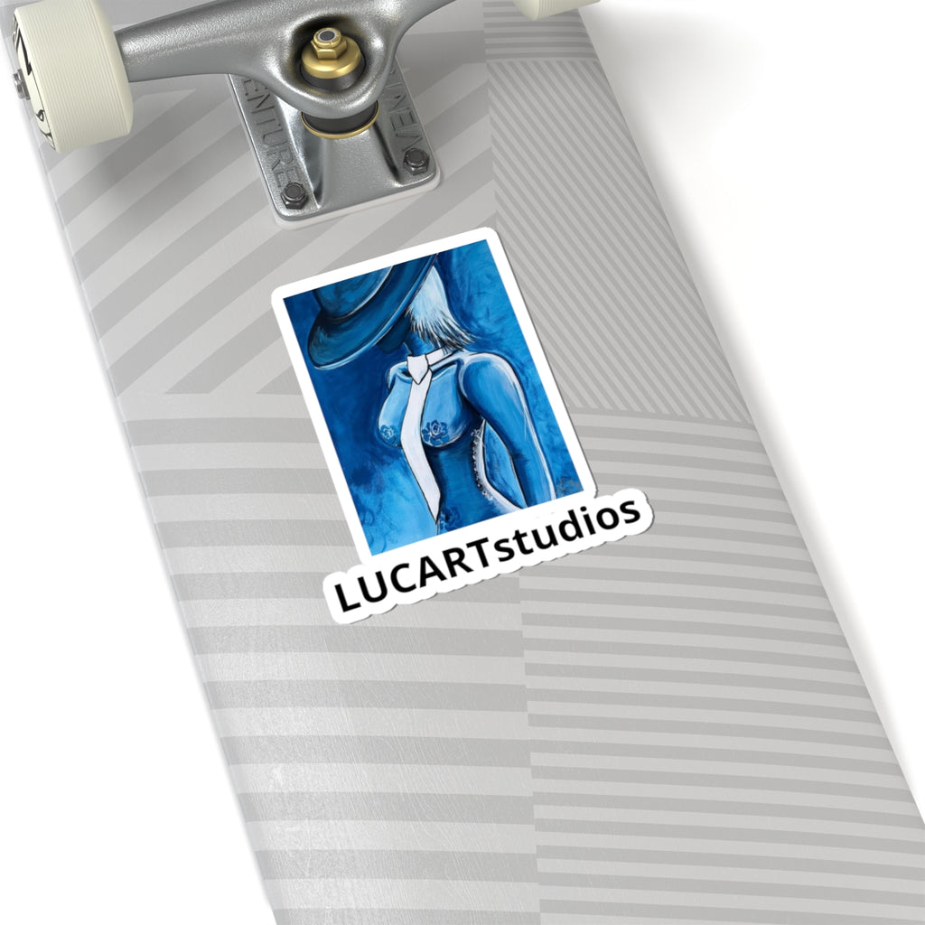 Blue Femme Art Sticker — LucARTstudios Kiss-Cut Decal