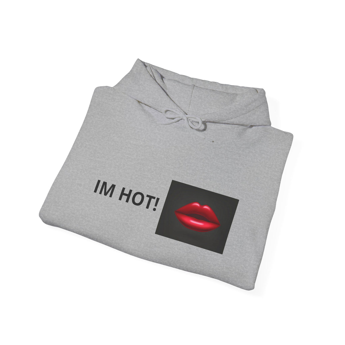 IM HOT! Red Lip Graphic Hoodie — Trendy Statement Pullover