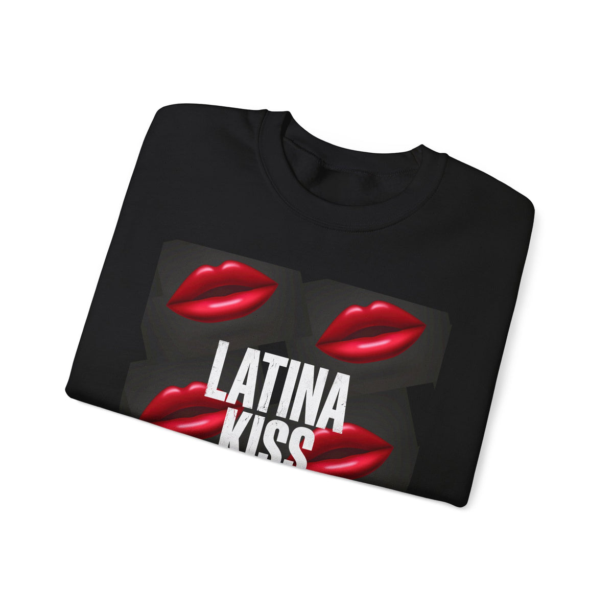 Latina Kiss Crewneck Sweatshirt — Bold Red Lips Graphic