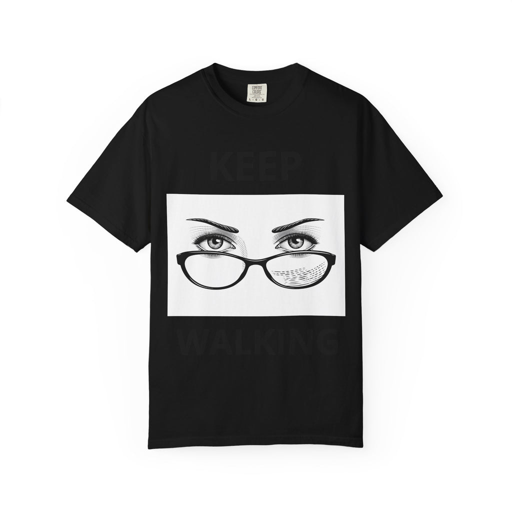 Keep Walking T-Shirt — Bold Eye & Glasses Graphic Tee