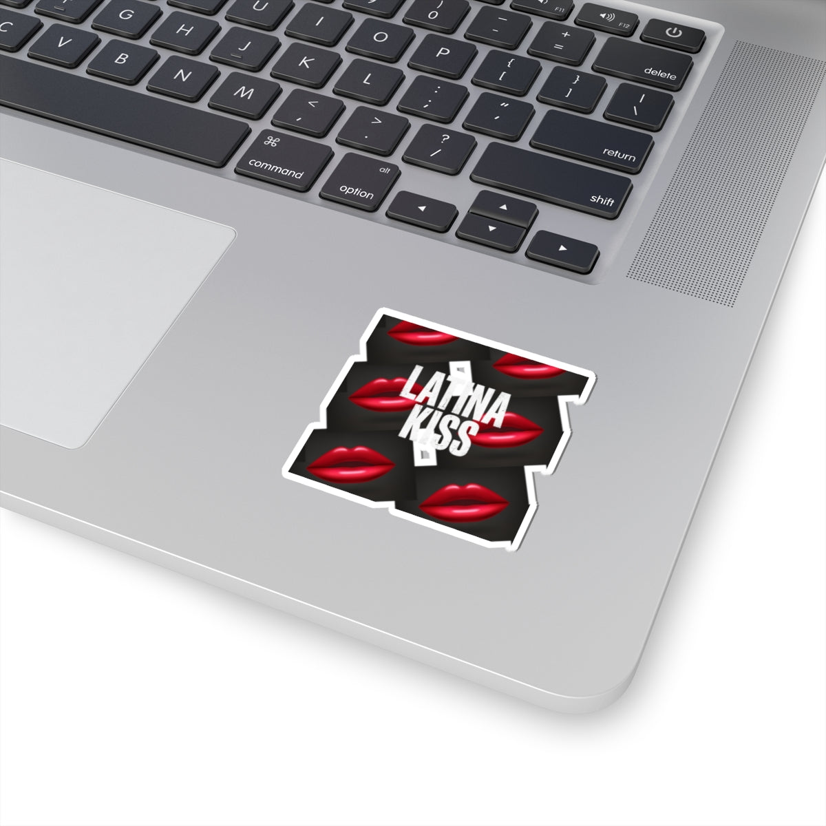 Latina Kiss Sticker — Red Lip Graphic Kiss-Cut Sticker