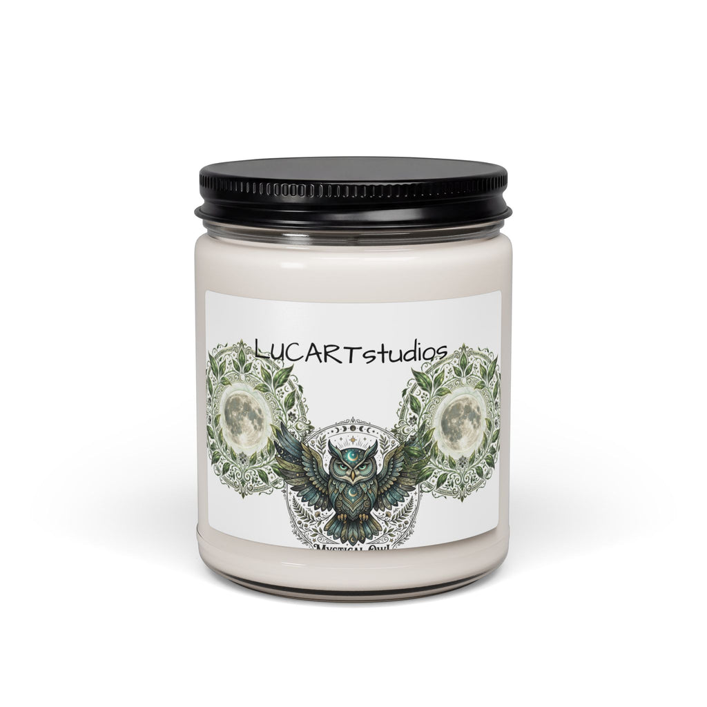 Owl Mandala Soy Candle — 9oz Scented Jar (LUCARTstudios)