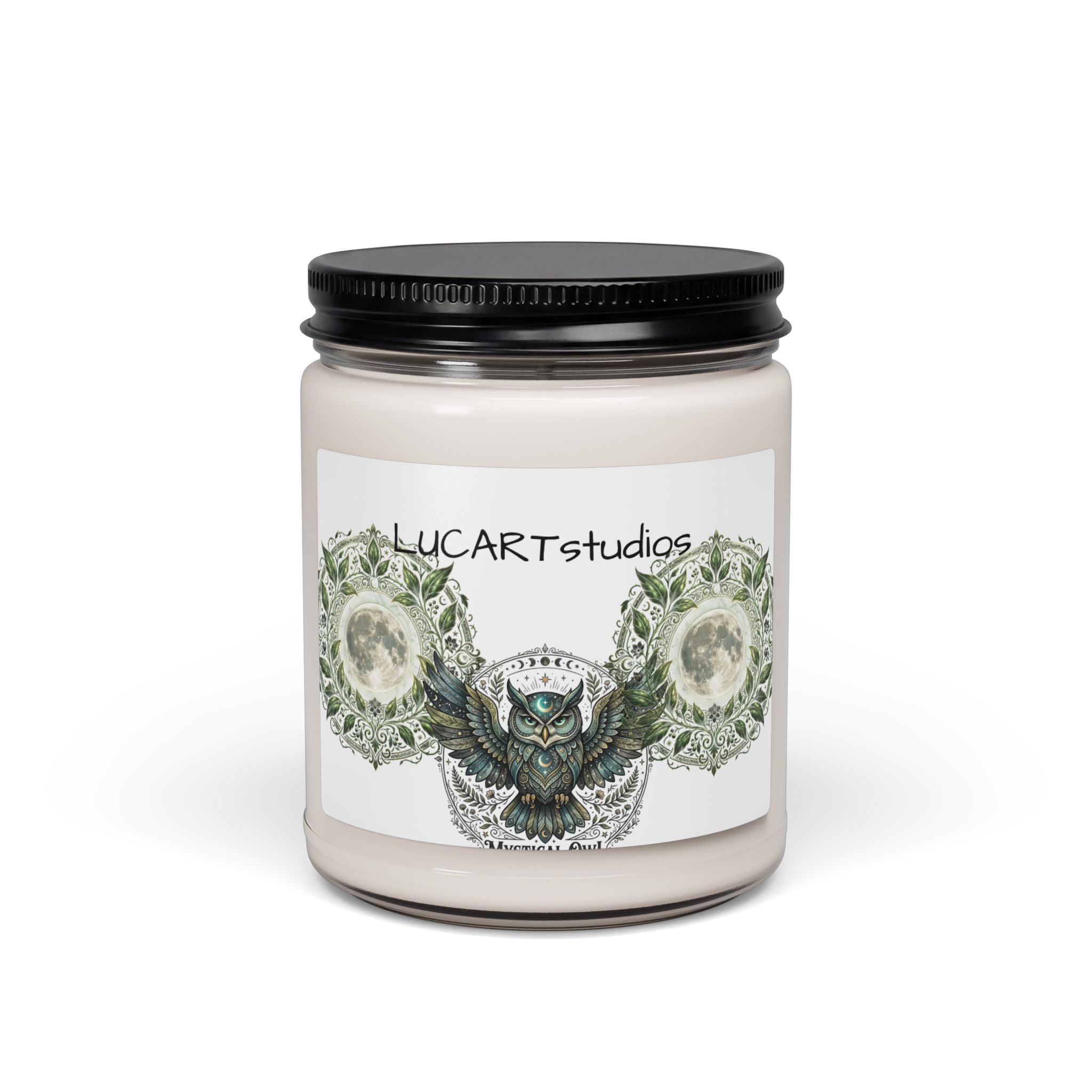 Owl Mandala Soy Candle — 9oz Scented Jar (LUCARTstudios)