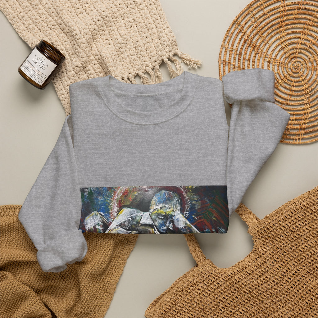 Artistic Figurative Crewneck Sweatshirt — "LucArtstudios" Graphic