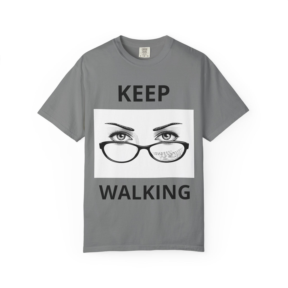 Keep Walking T-Shirt — Bold Eye & Glasses Graphic Tee