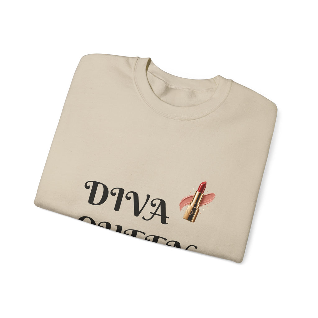 Diva Queen Sweatshirt – Lipstick Graphic Cozy Crewneck for Women