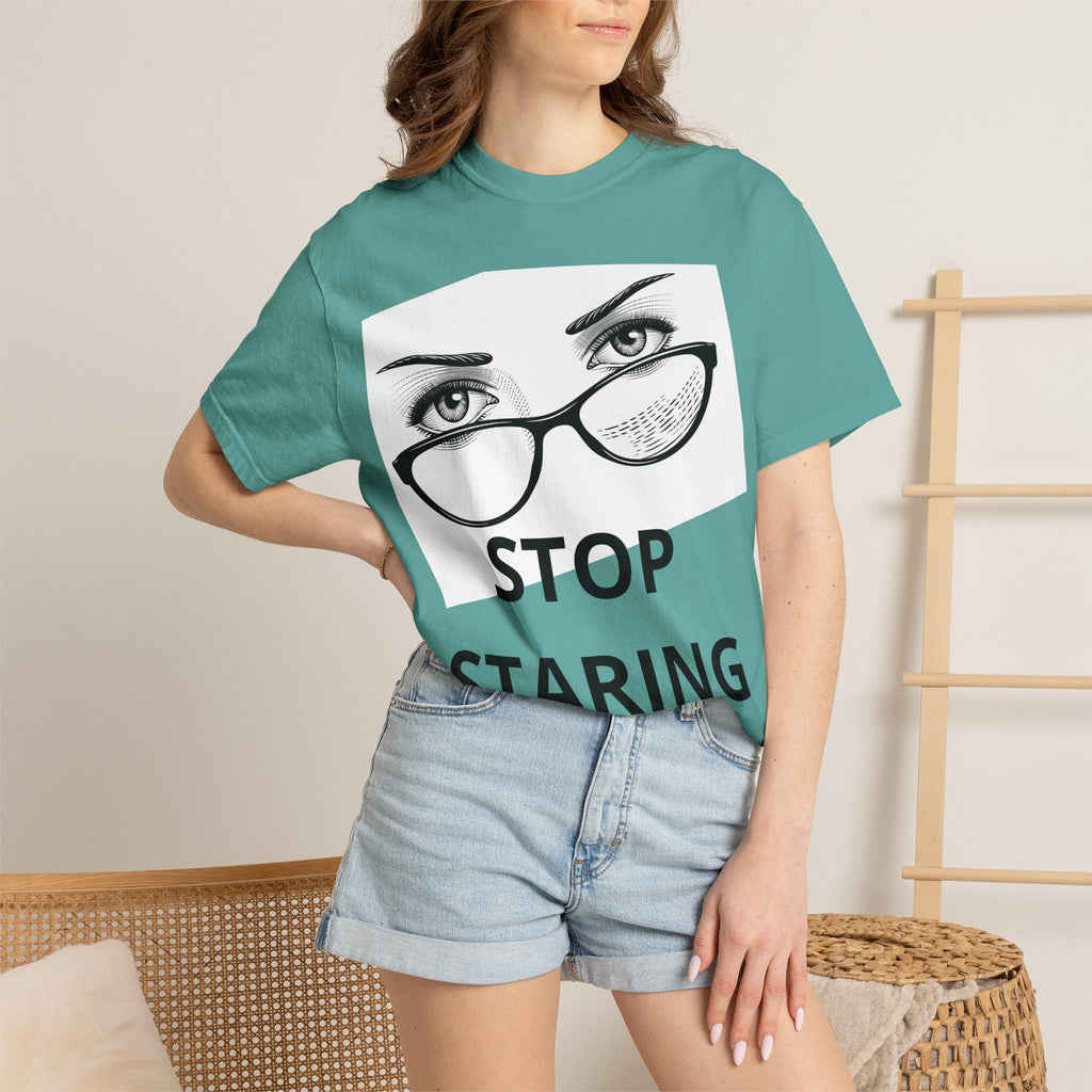 Stop Staring T-Shirt — Graphic Eye & Glasses Tee