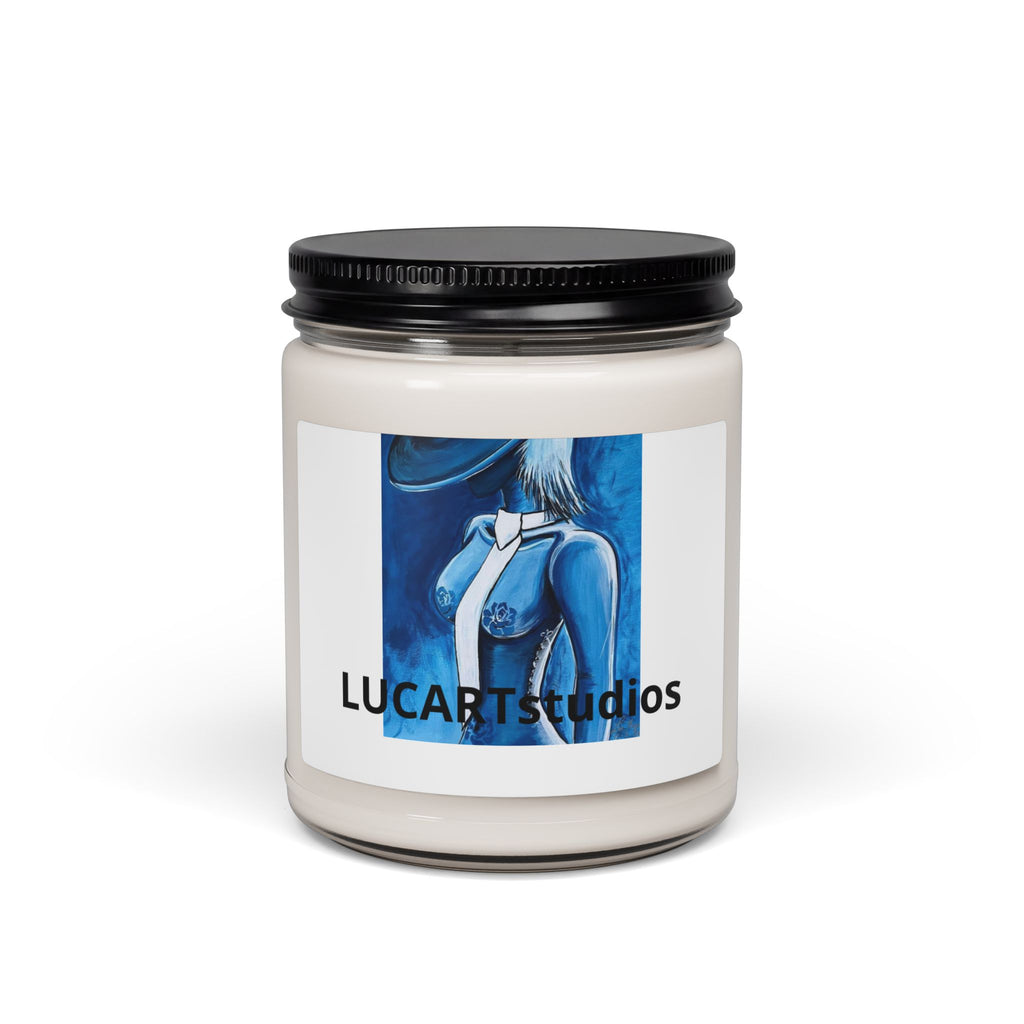 LucART Blue Muse 9oz Scented Soy Candle — Artistic Eau de Parfum Jar