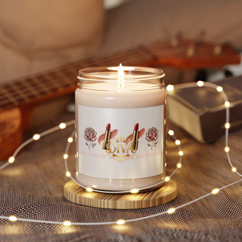 Scented Soy Candle — 'Love' Lipstick & Rose Fragrance, 9oz