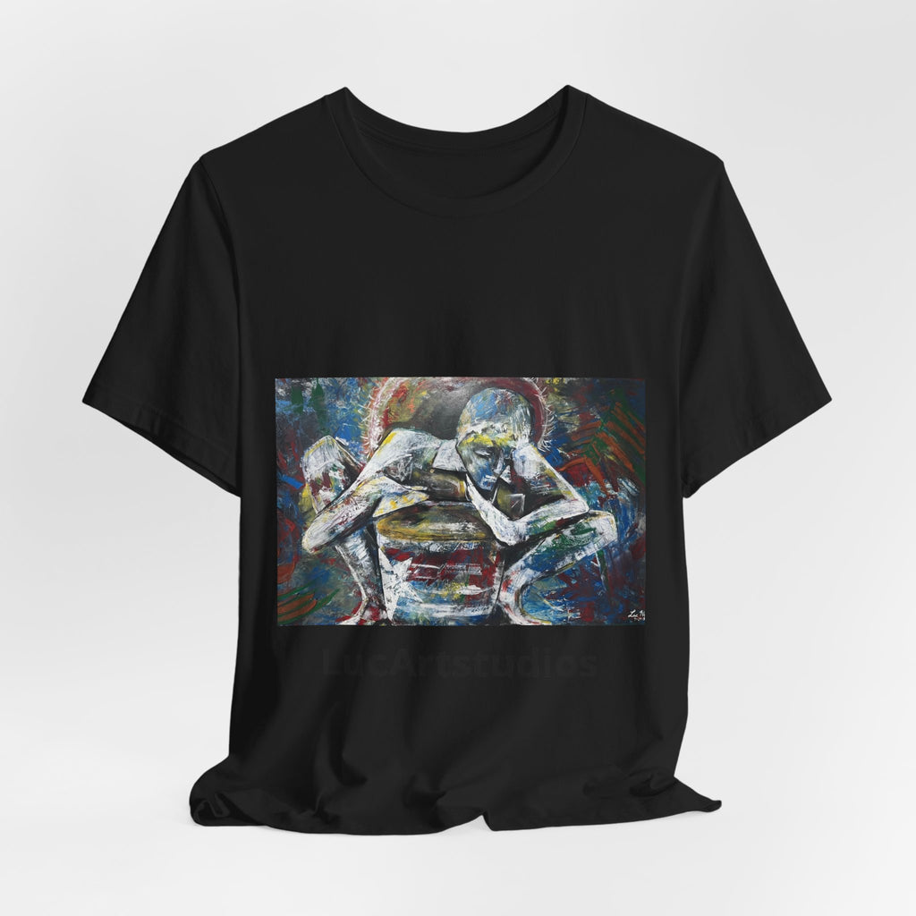Abstract Figurative Art Tee — LucArtstudios Printed Short Sleeve T‑Shirt