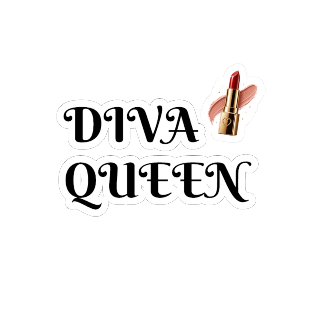 Diva Queen Kiss-Cut Sticker – Lipstick Graphic Sticker for Laptops & Makeup Lovers