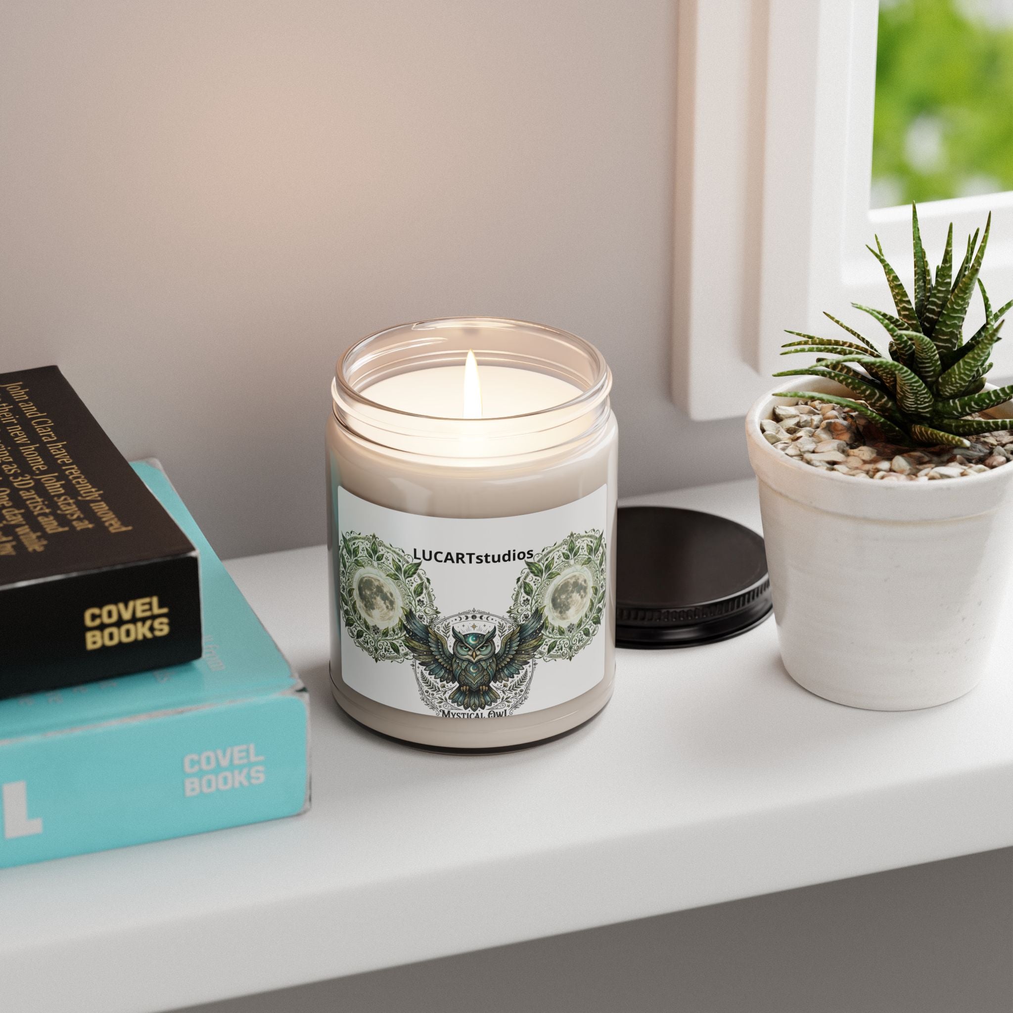 Mystical Owl Soy Candle — 9oz Scented Jar (LUCARTstudios)