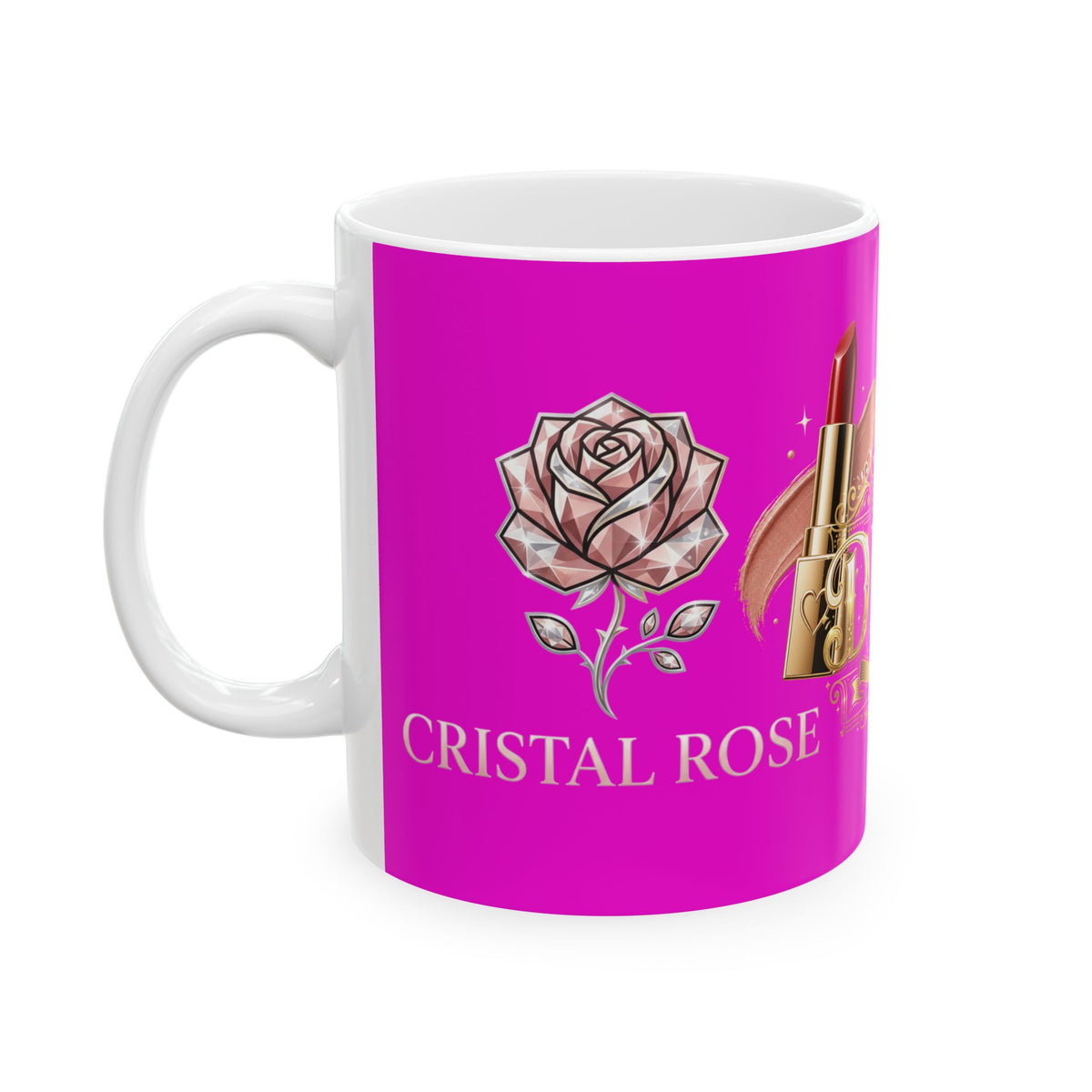 Diva Lipstick Ceramic Mug — Pink 'DIVA' Crown Coffee Cup (11oz/15oz)
