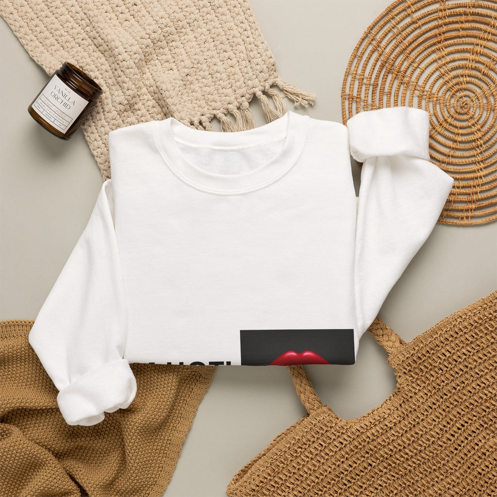 IM HOT! Lip Graphic Sweatshirt — Bold Red Lips Crewneck