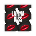 Latina Kiss Sticker — Red Lip Graphic Kiss-Cut Sticker