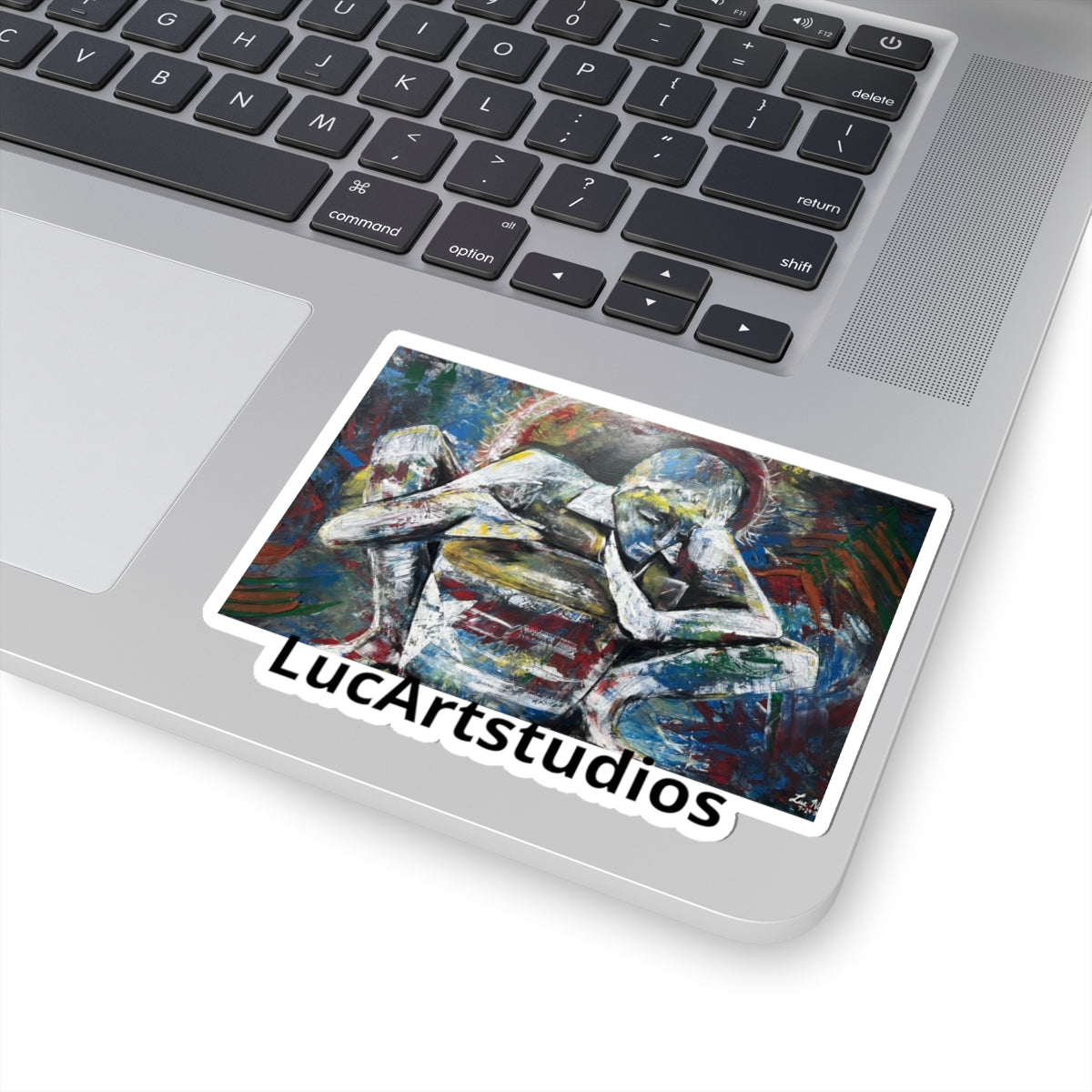 Abstract Embrace Art Sticker — LucArtstudios Kiss-Cut Sticker