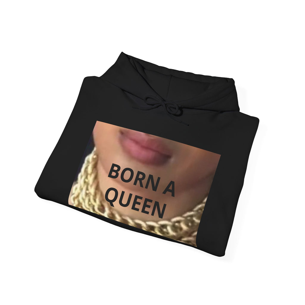 Born a Queen Hoodie - Empowering Crown Graphic Sweatshirt for Women