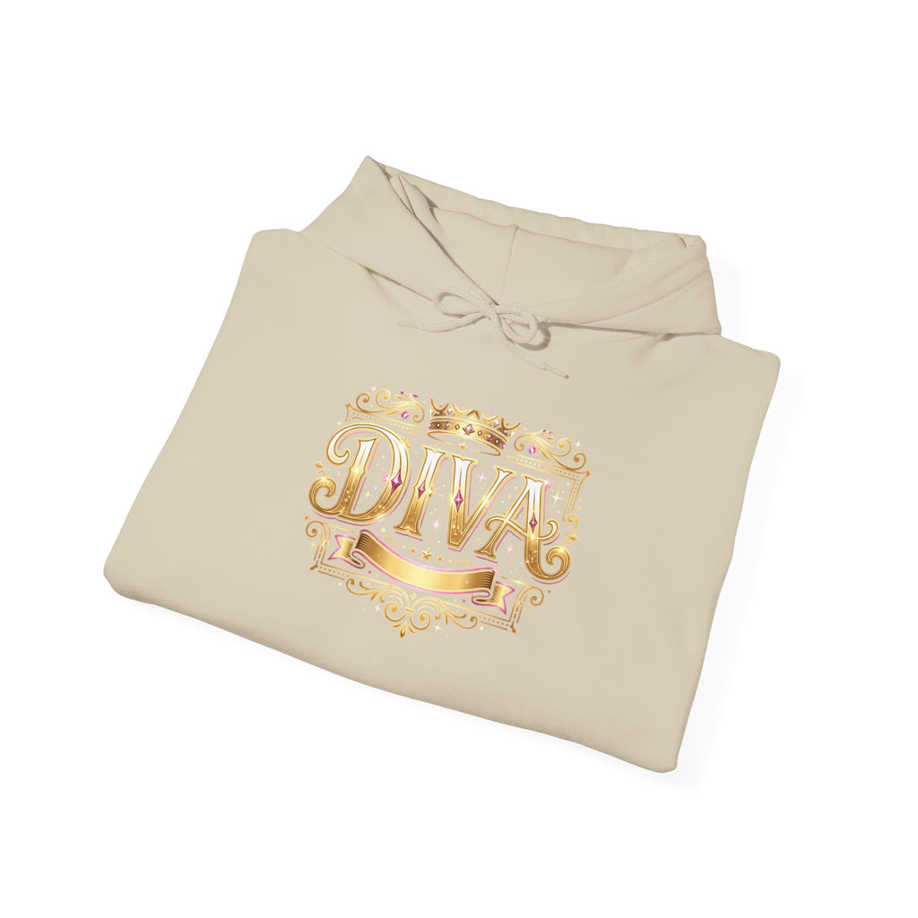 Diva Gold Foil Hoodie — Glam Statement Pullover for Stylish Women