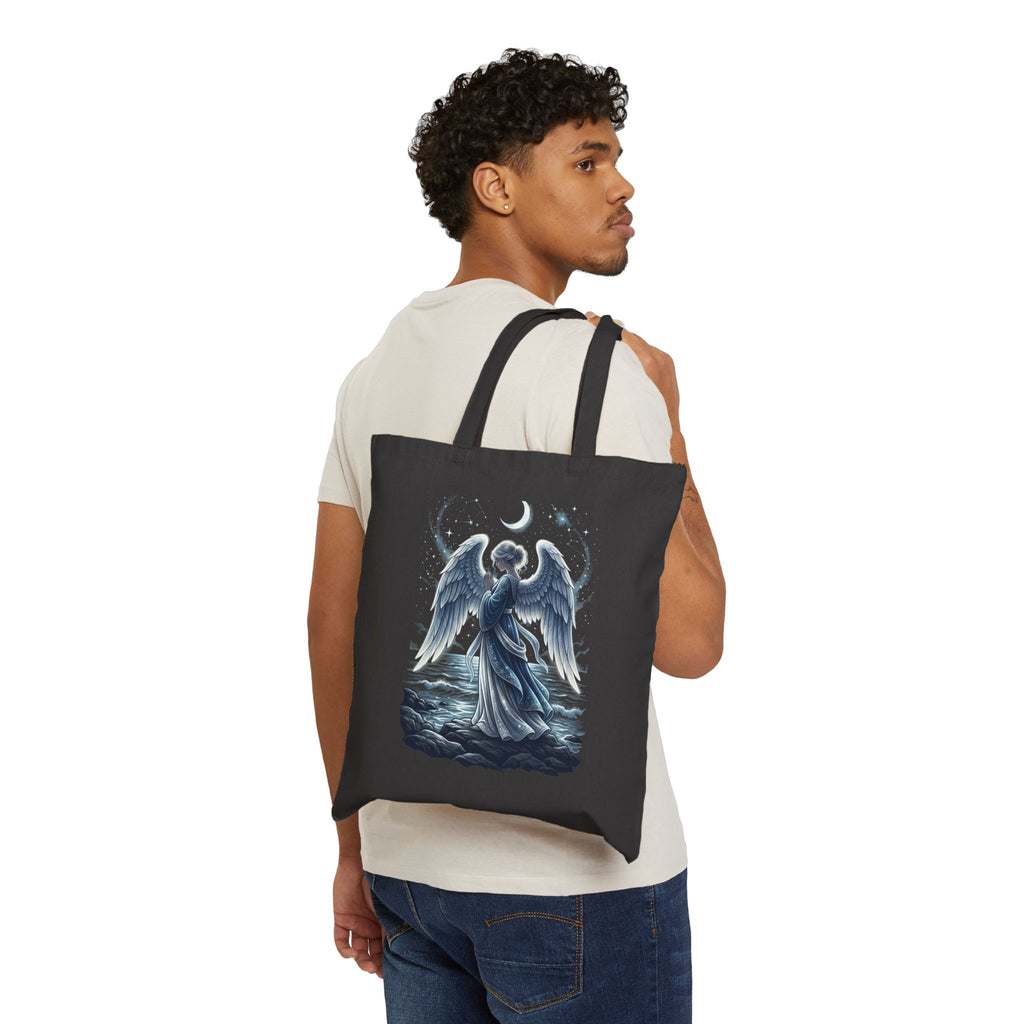 Angel Wings Tote Bag — Gothic Guardian Canvas Tote
