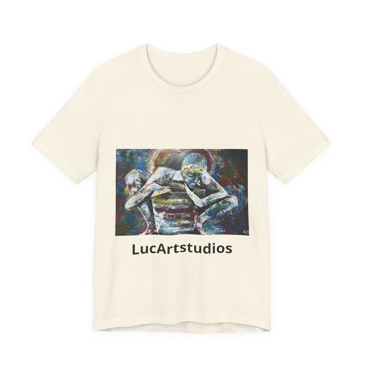Abstract Figurative Art Tee — LucArtstudios Printed Short Sleeve T‑Shirt