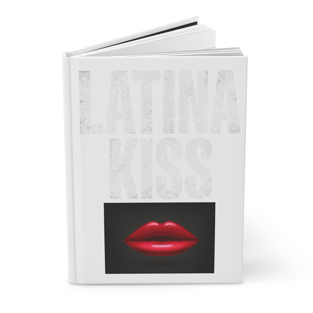 Latina Kiss Hardcover Journal — Lined Matte Notebook with Red Lip Art