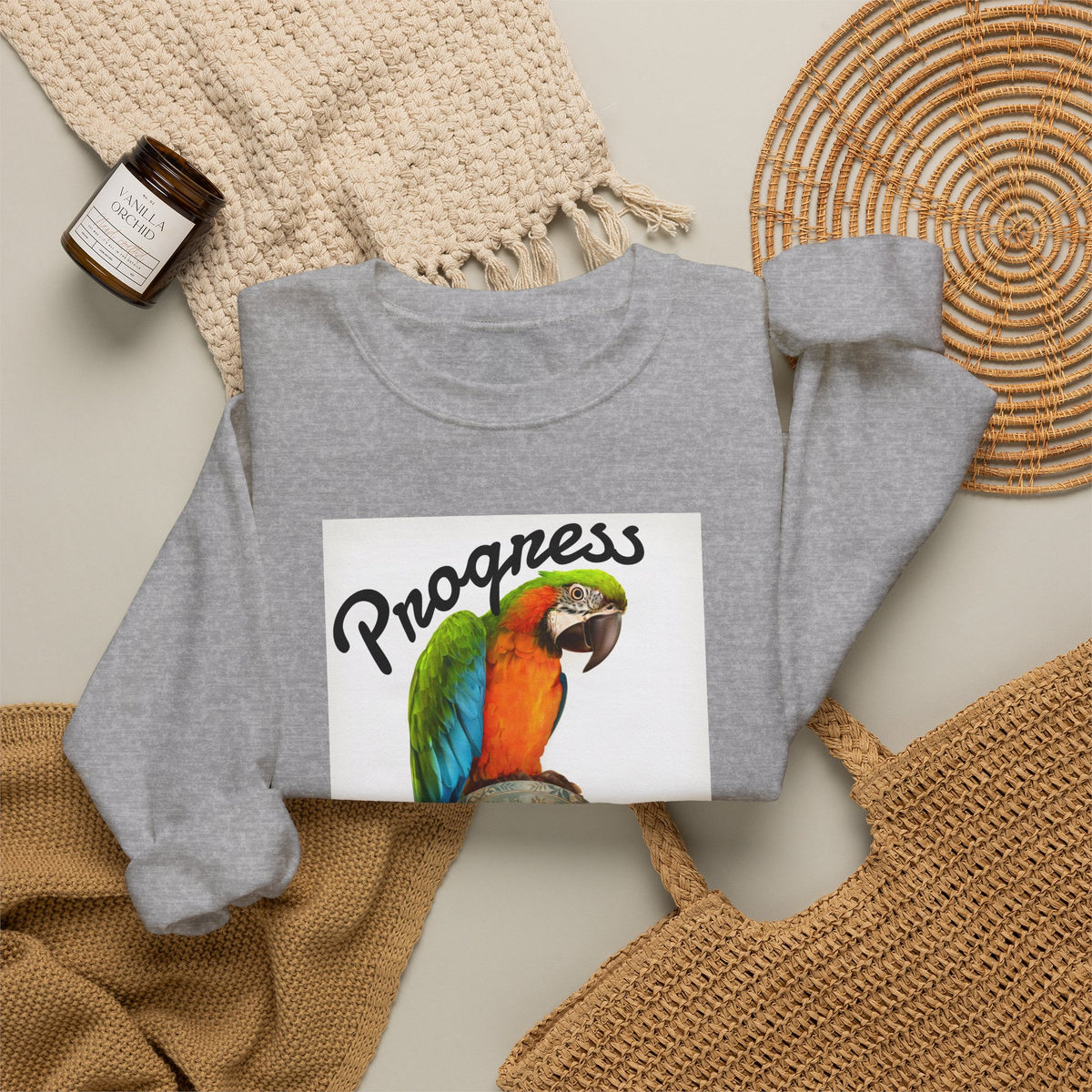Progress Over Perfection Parrot Crewneck Sweatshirt