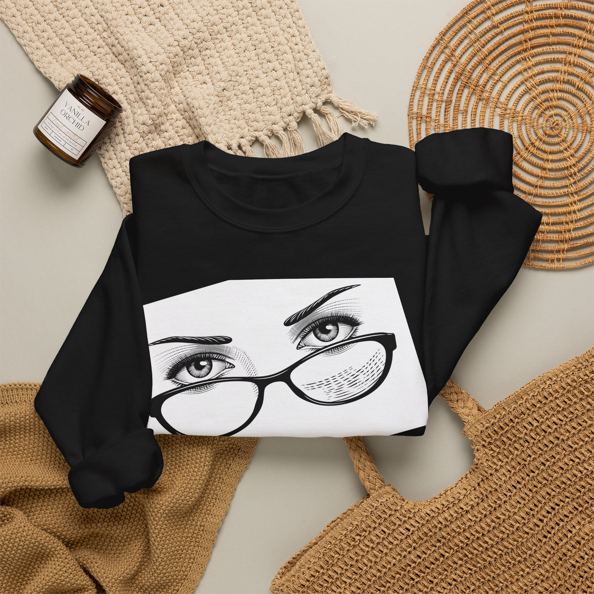 Crewneck Sweatshirt — ‘Stop Staring’ Eyeglasses Graphic