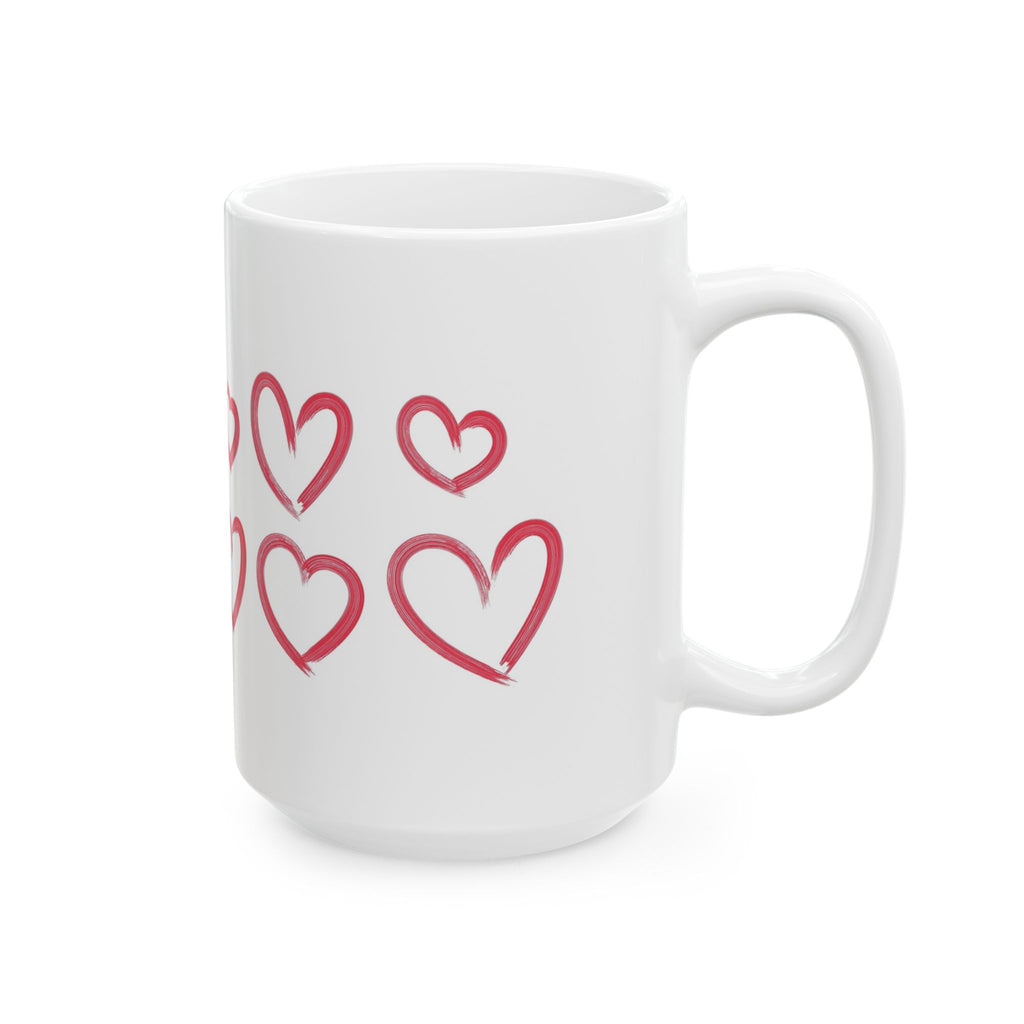 Red Heart Pattern Ceramic Mug