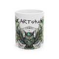 Owl Mandala Ceramic Mug (11oz & 15oz) — Boho Mystic Woodland Coffee Cup