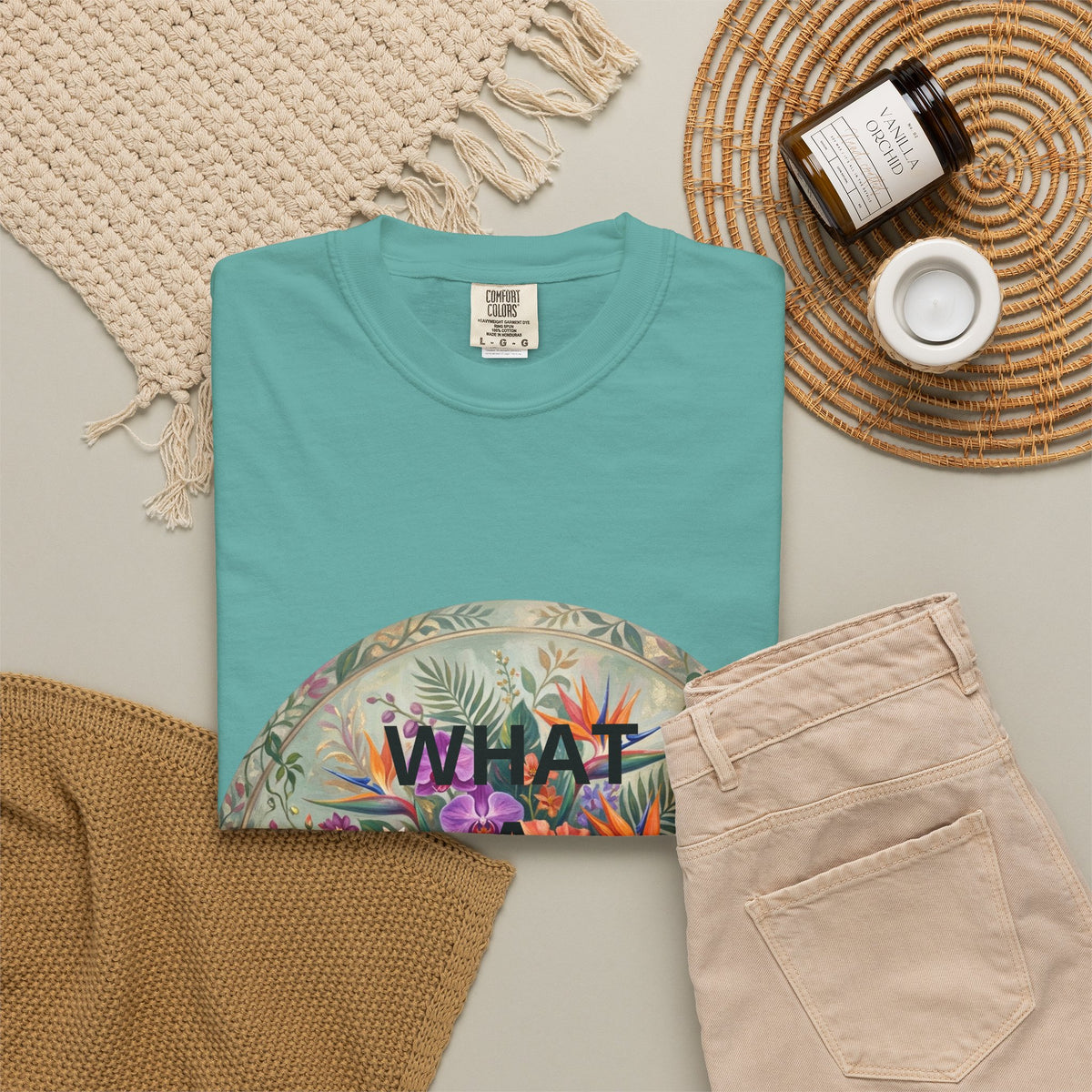 Floral 'What a Wonderful' Graphic T-Shirt