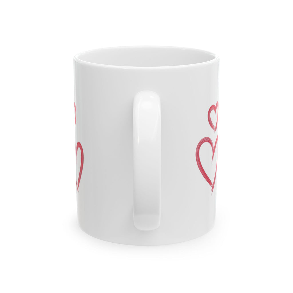 Red Heart Pattern Ceramic Mug