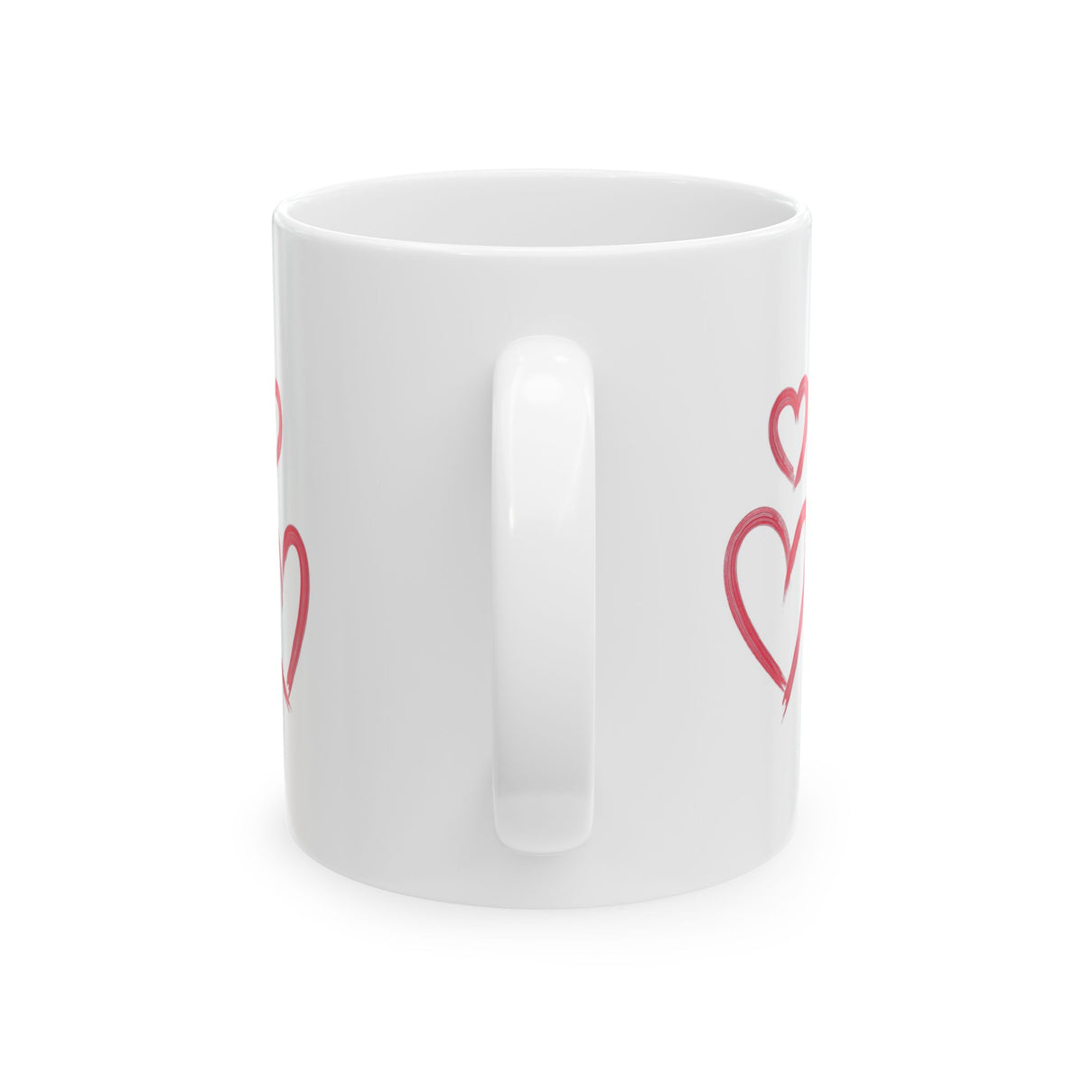 Red Heart Pattern Ceramic Mug