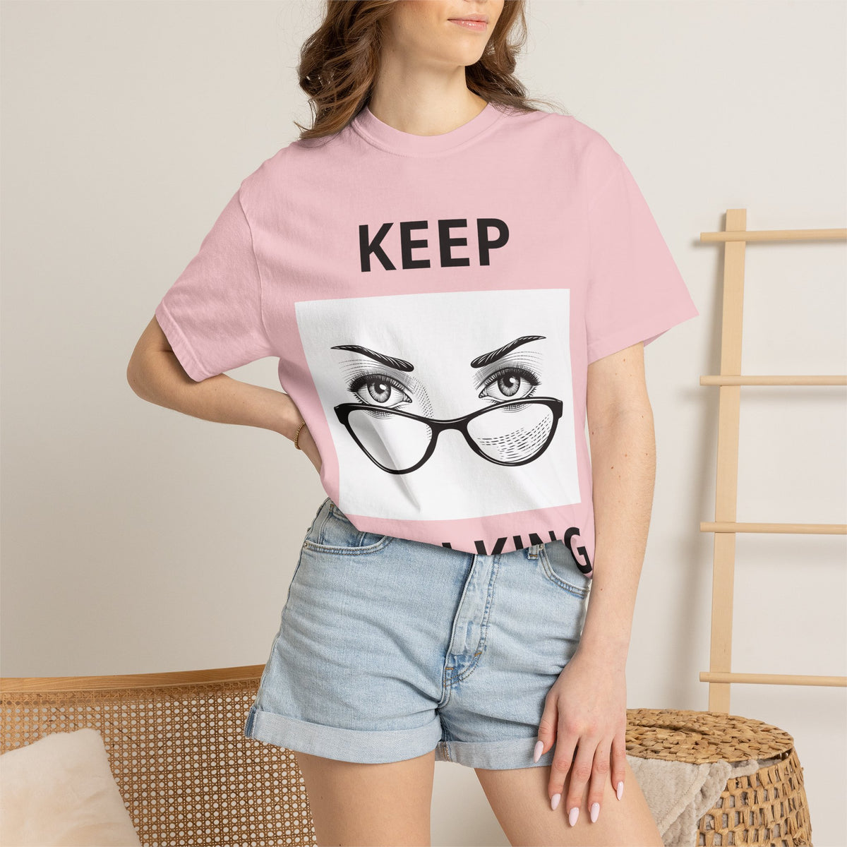 Keep Walking T-Shirt — Bold Eye & Glasses Graphic Tee